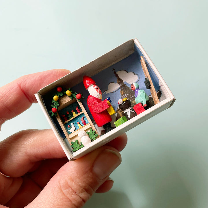 Winter Holiday Matchbox Scene