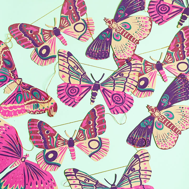 Colorful Butterflies Sewn Garland