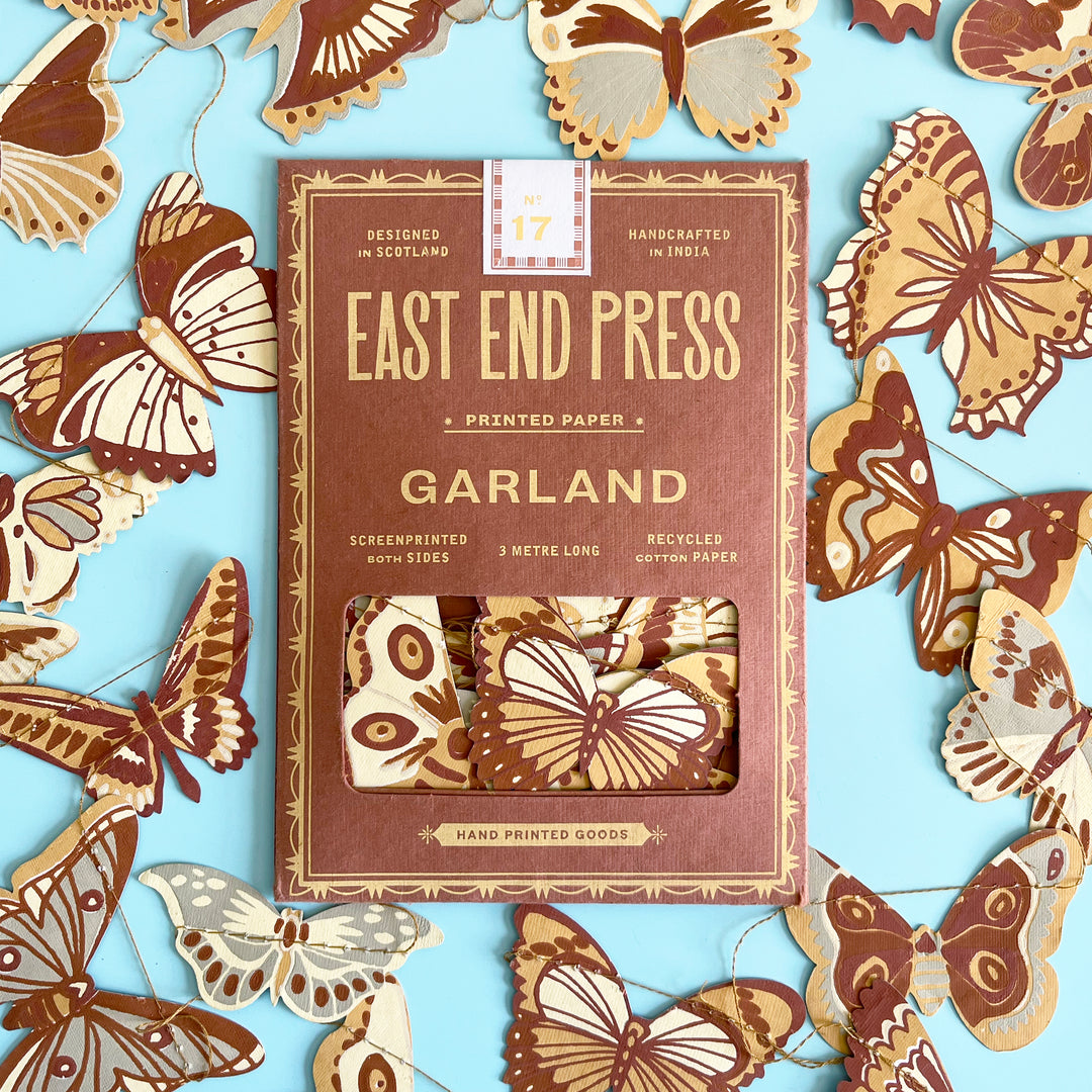 British Butterflies Sewn Garland
