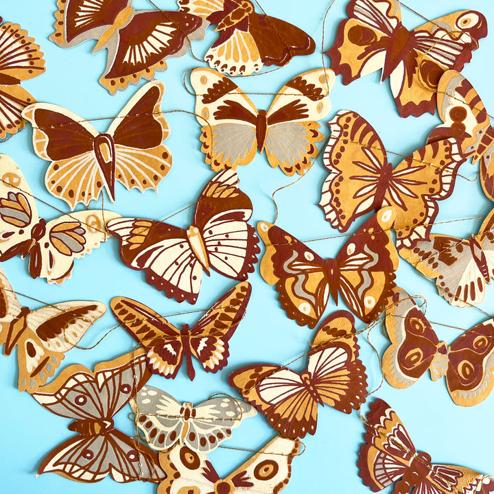 British Butterflies Sewn Garland