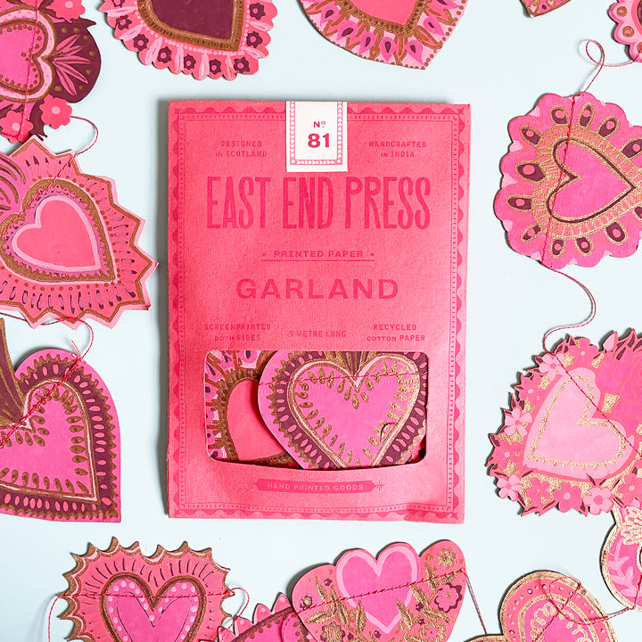 Sweet Hearts Sewn Garland