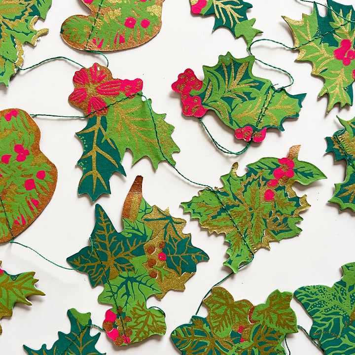 Holly and Ivy Sewn Garland