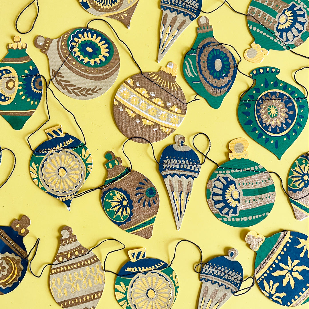 Christmas Ornaments Sewn Garland