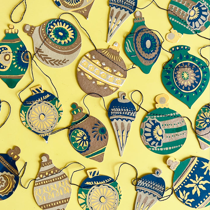 Christmas Ornaments Sewn Garland