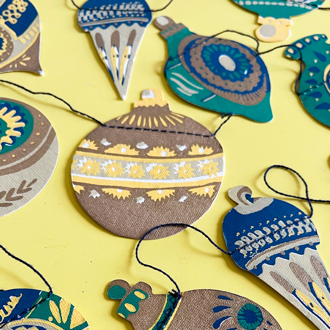 Christmas Ornaments Sewn Garland