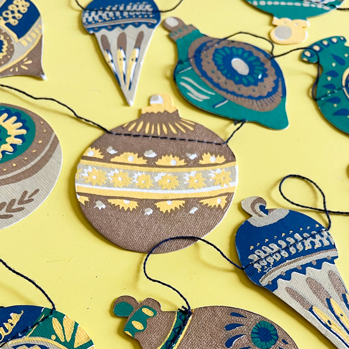 Christmas Ornaments Sewn Garland