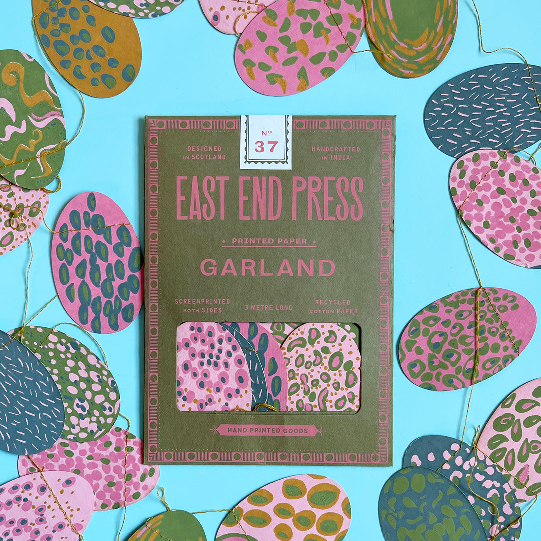 Pink Speckled Eggs Sewn Garland