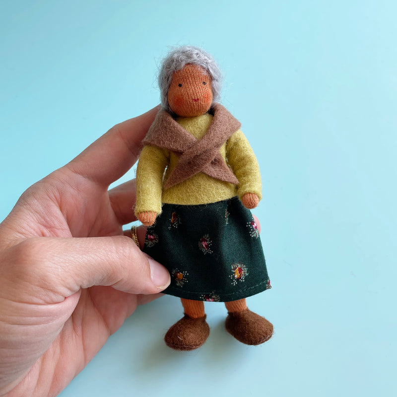 Grandparent Dollhouse Doll with Skirt