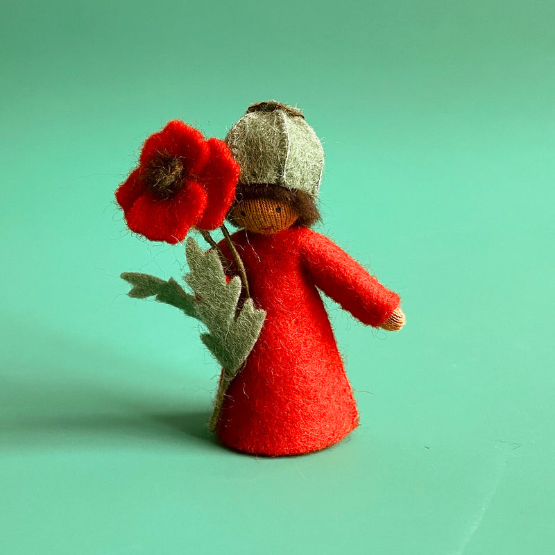 Red Poppy Felt Fairy