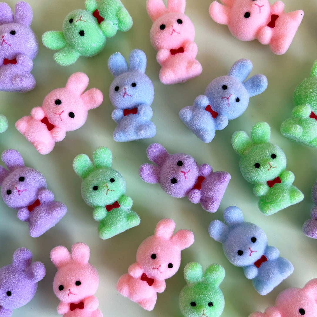 Tiny Flocked Rabbit