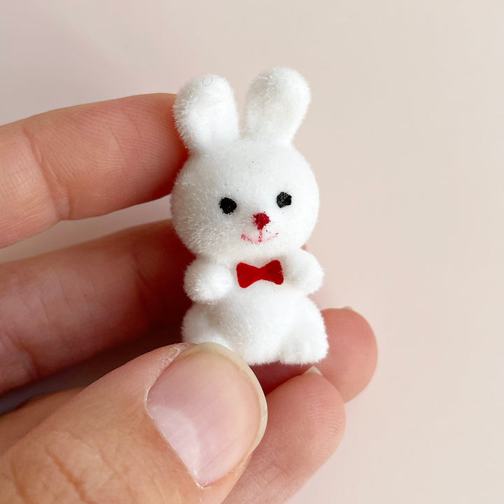 Tiny Flocked Rabbit
