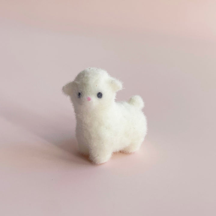 Tiny Flocked Baby Lamb