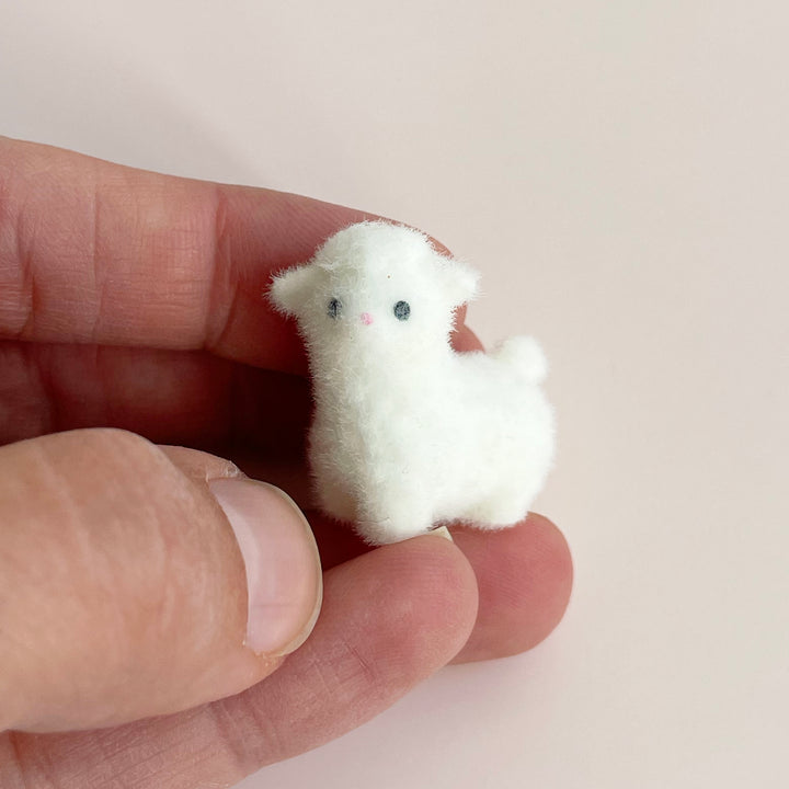 Tiny Flocked Baby Lamb