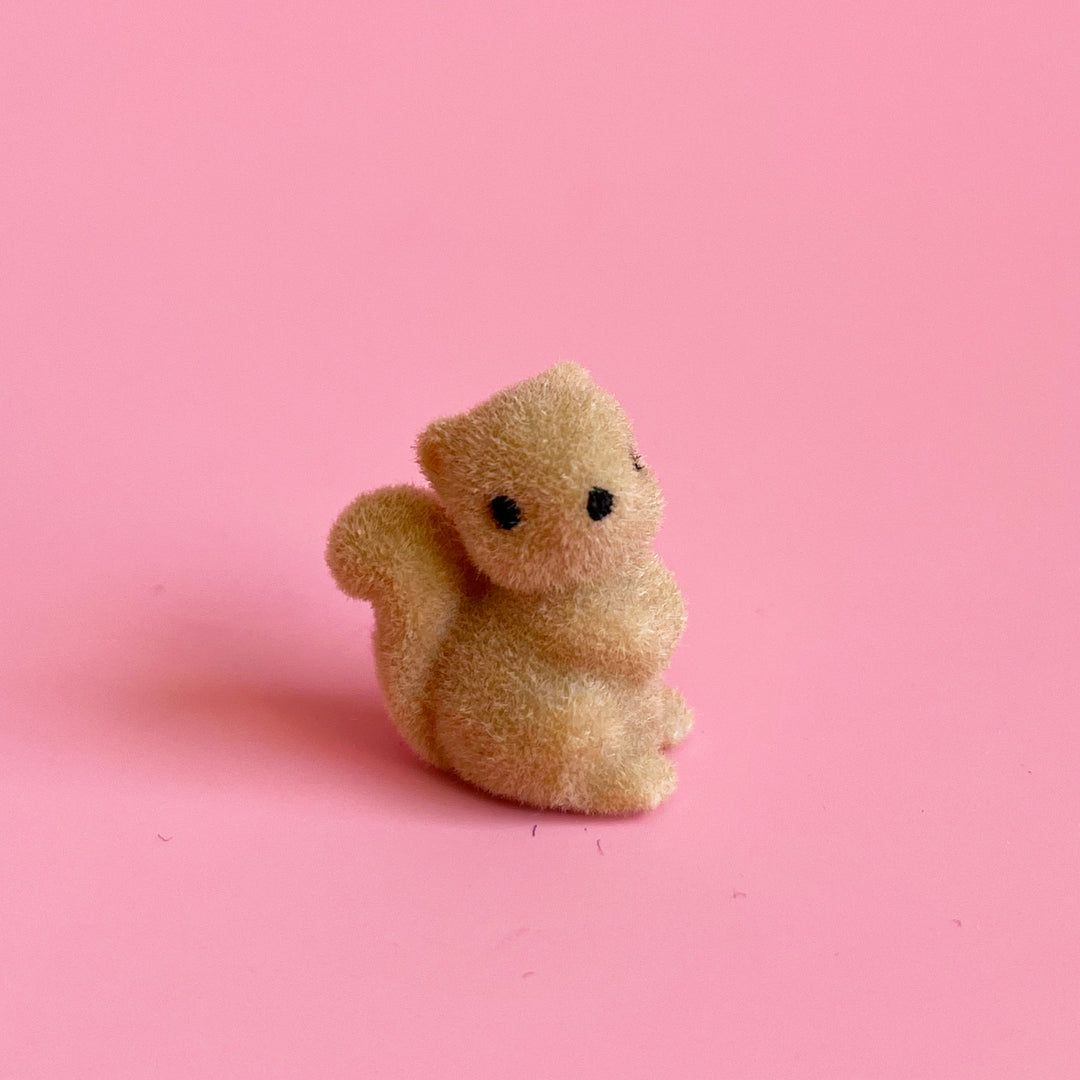 Tiny Flocked Baby Squirrel
