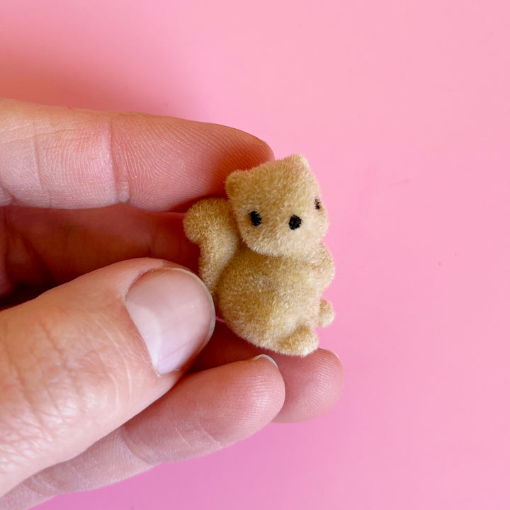 Tiny Flocked Baby Squirrel