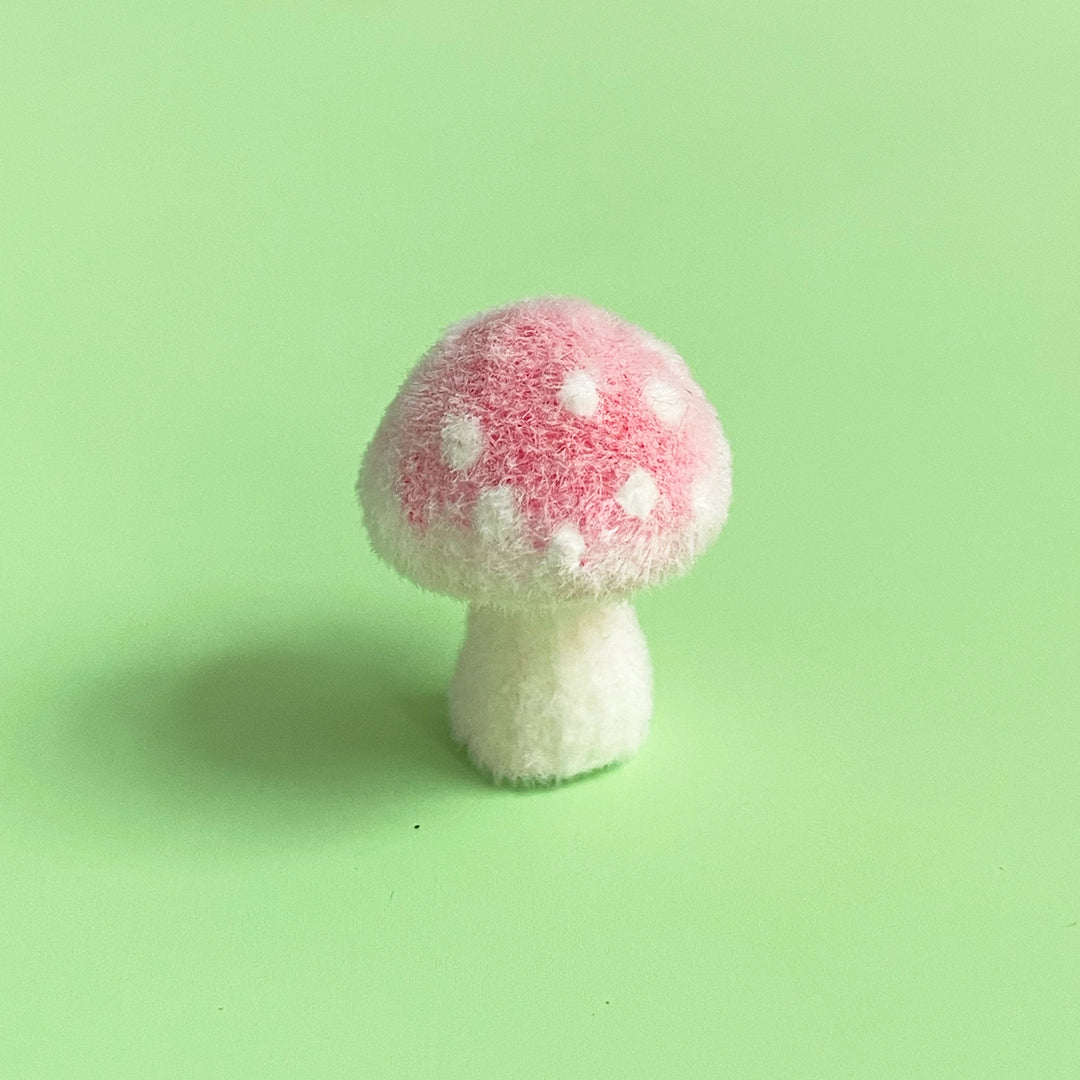Tiny Flocked Mushrooms