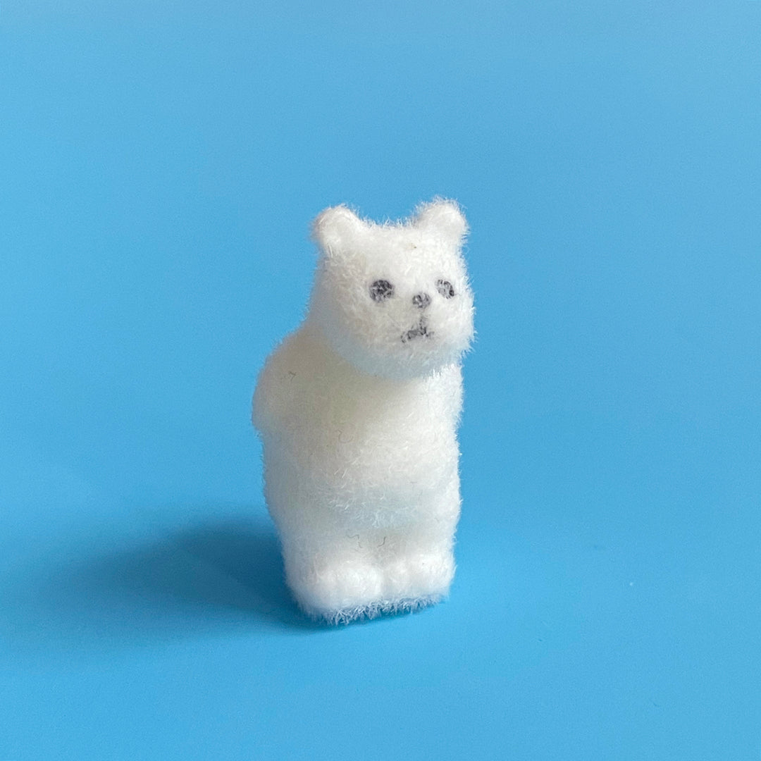 Tiny Flocked Polar Bear
