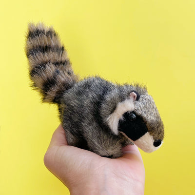 Fuzzy Raccoon Finger Puppet