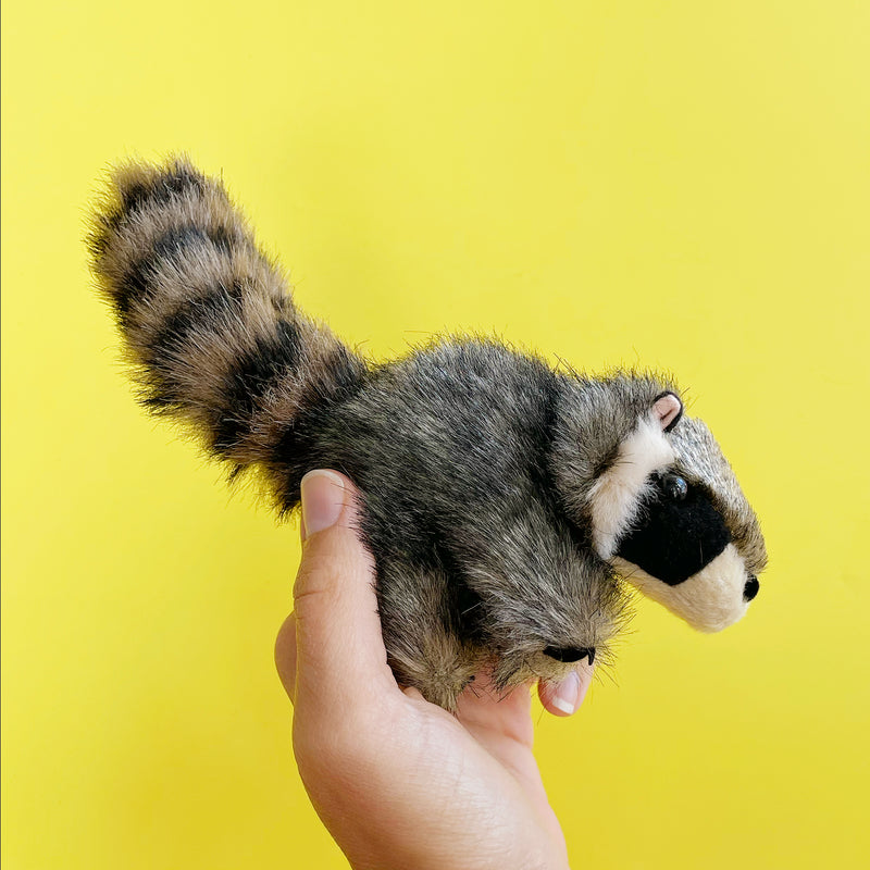 Fuzzy Raccoon Finger Puppet