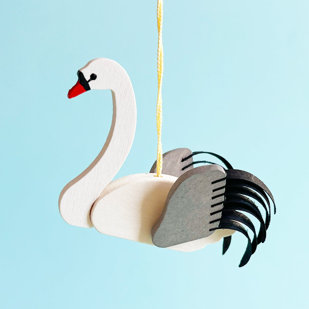 Wood Swan Ornament
