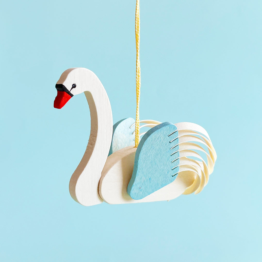 Wood Swan Ornament