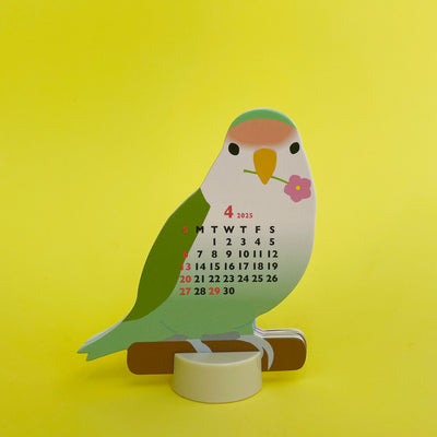 Mini Parakeet Desktop Calendar 2025