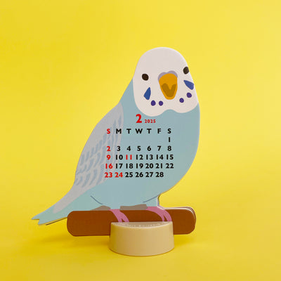 Mini Parakeet Desktop Calendar 2025