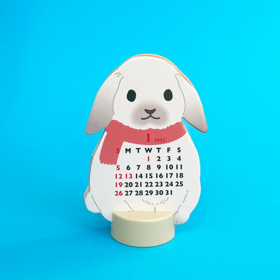 Mini Lop Eared Rabbit Desktop Calendar 2025