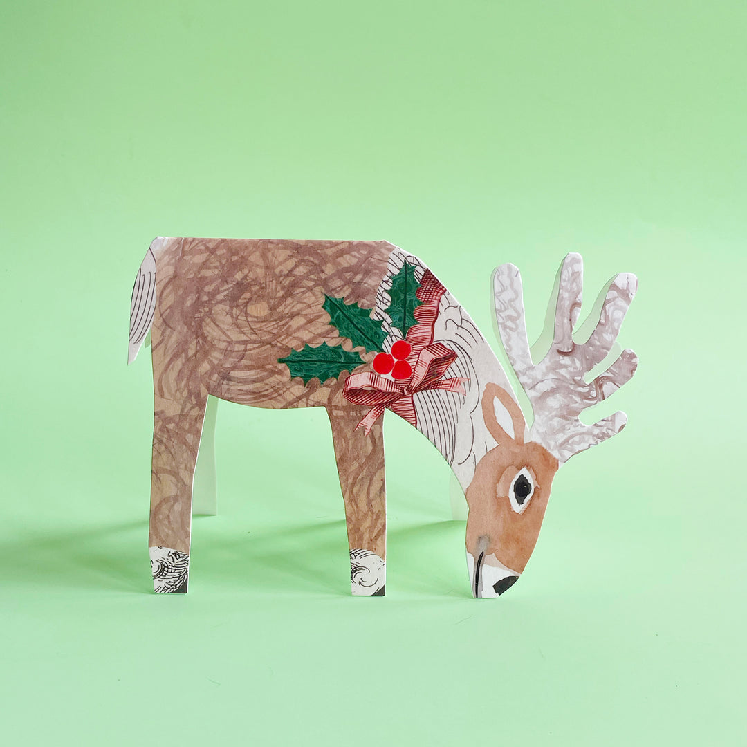 Christmas Reindeer Die Cut Card