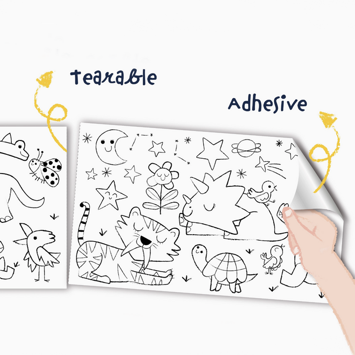 Dino World Coloring Roll Kit