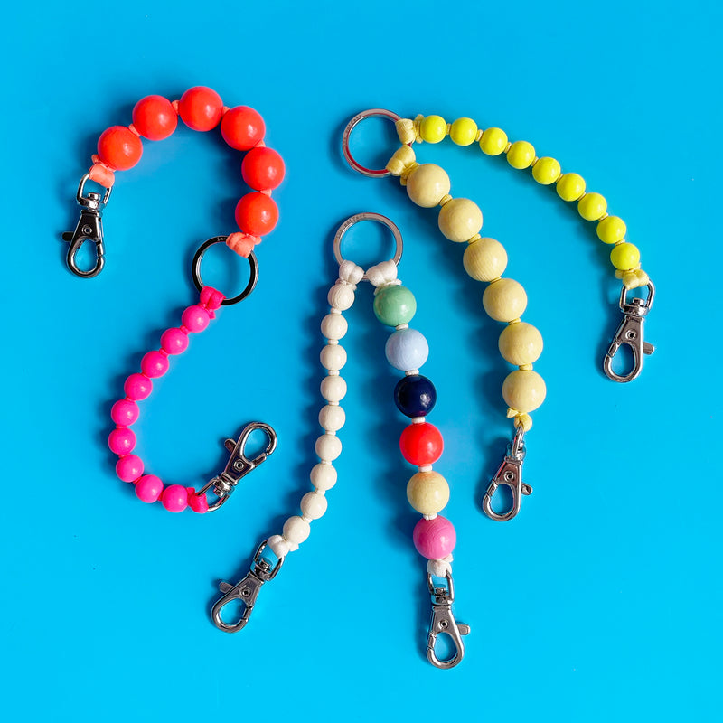 Double Short Beaded Key Ring