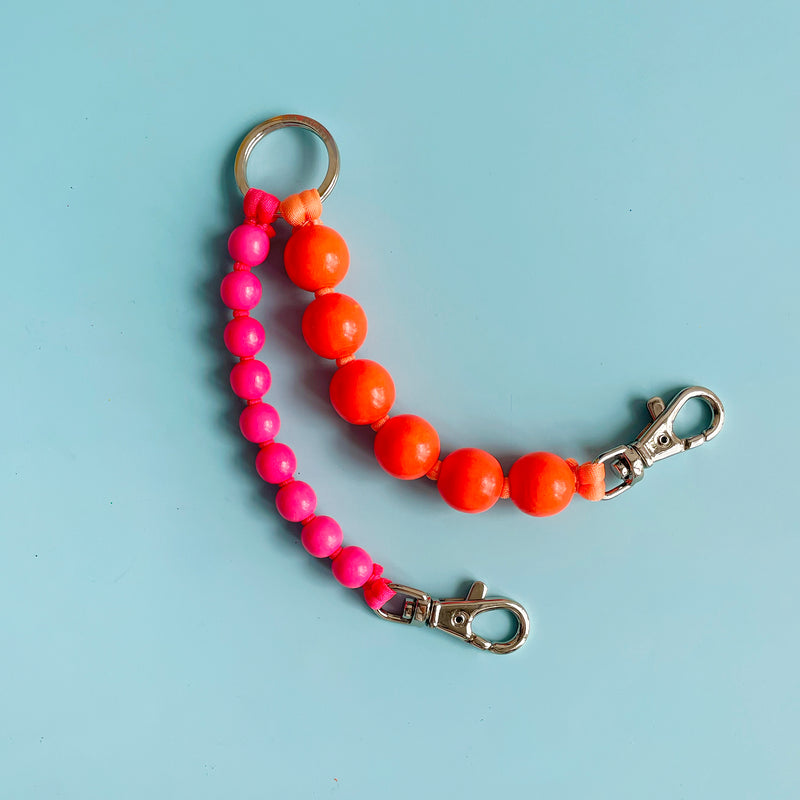 Double Short Beaded Key Ring