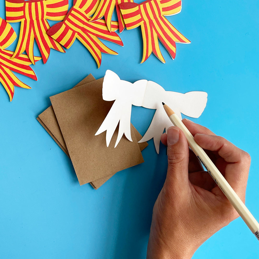 Set of 6 Stripy Bow Mini Cards