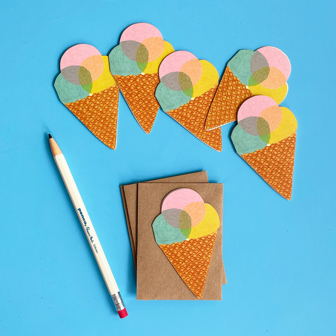 Set of 6 Ice Cream Mini Cards