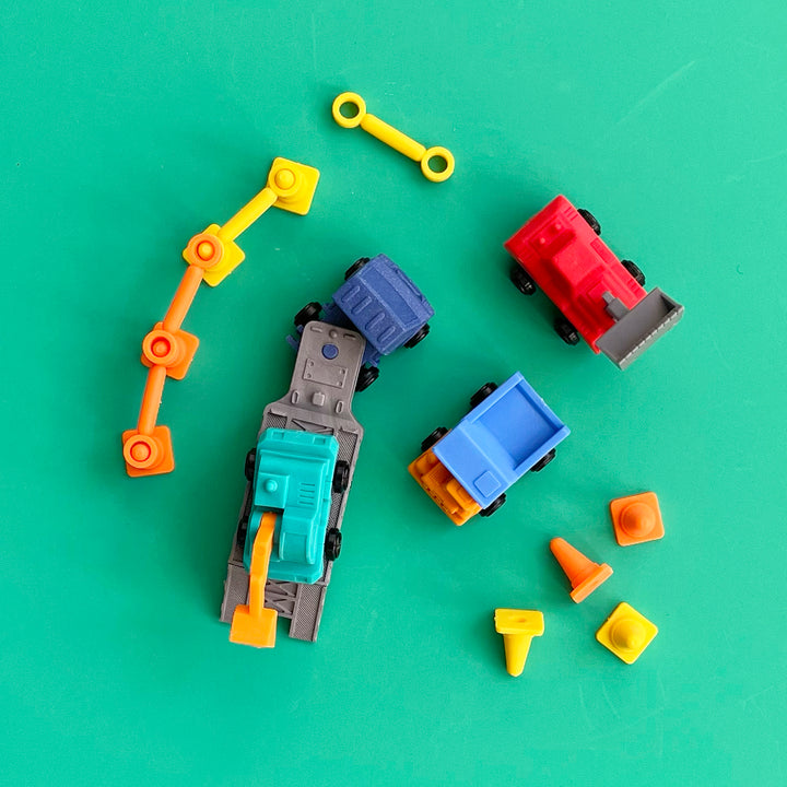 Construction Vehicles Puzzle Eraser Set