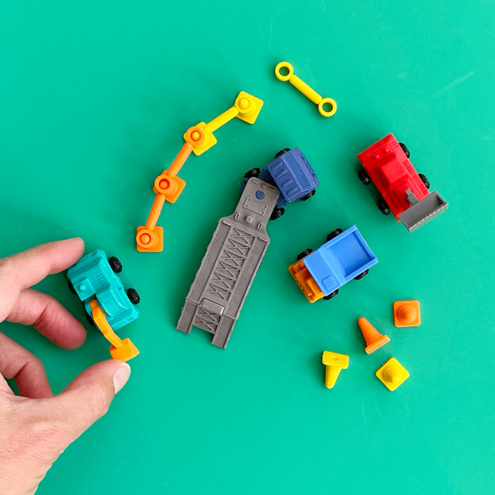 Construction Vehicles Puzzle Eraser Set