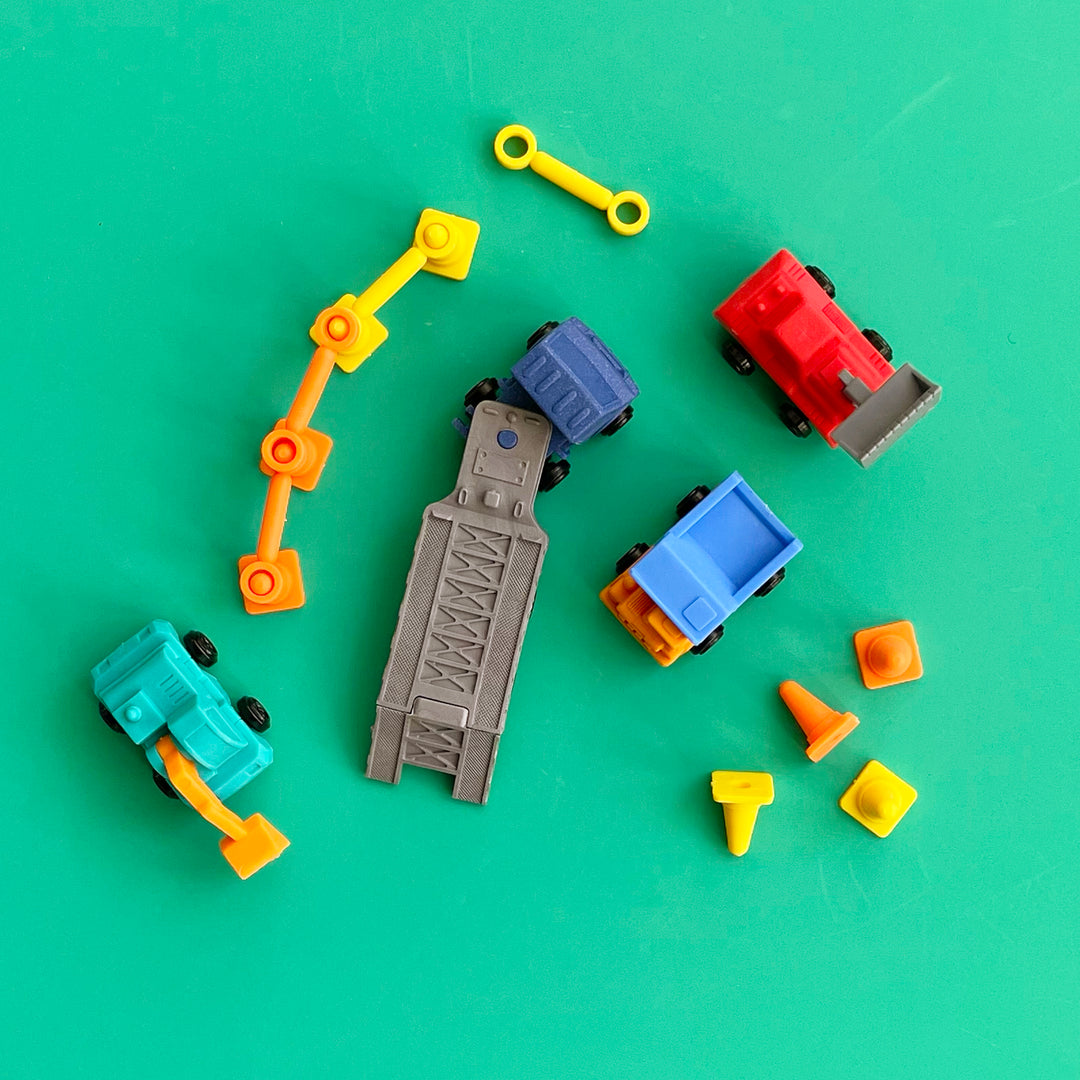 Construction Vehicles Puzzle Eraser Set