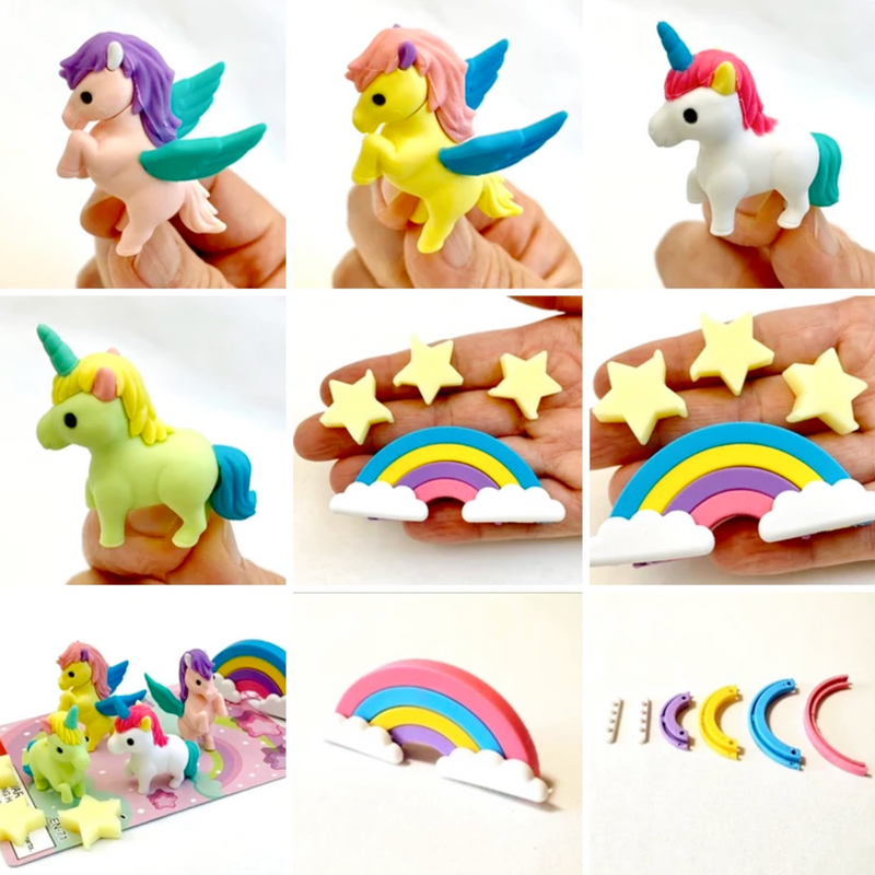 Ponies and Unicorns Puzzle Eraser Set