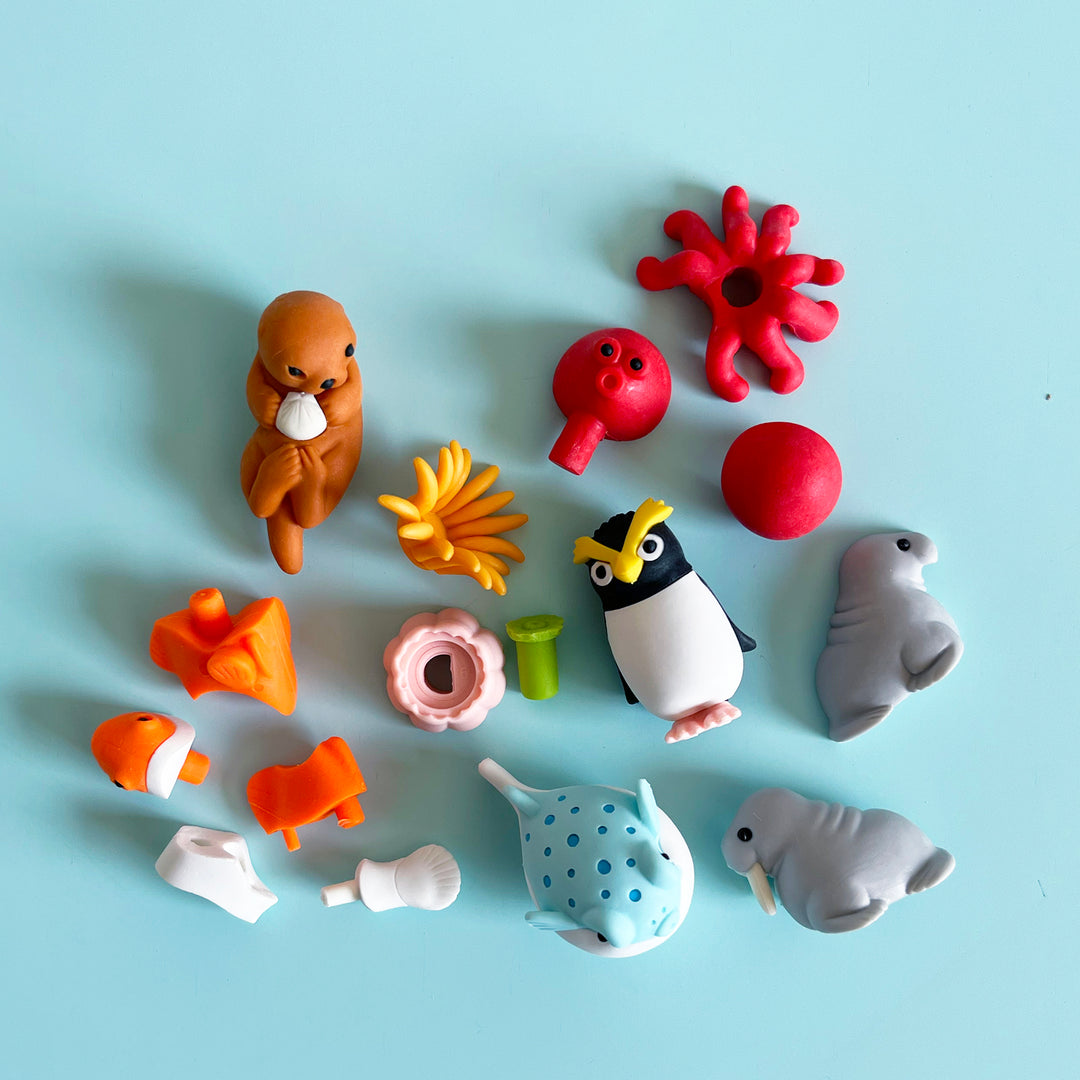 Sea Friends Puzzle Eraser Set