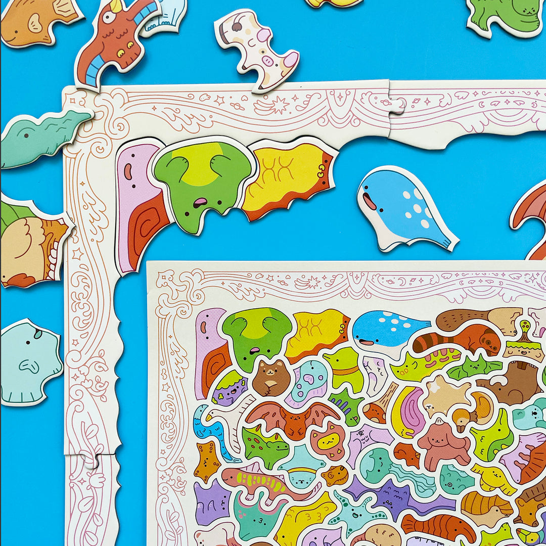 Kawaii Creatures Cluster Puzzle