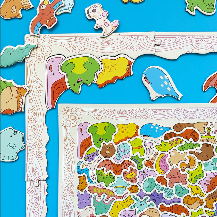 Kawaii Creatures Cluster Puzzle
