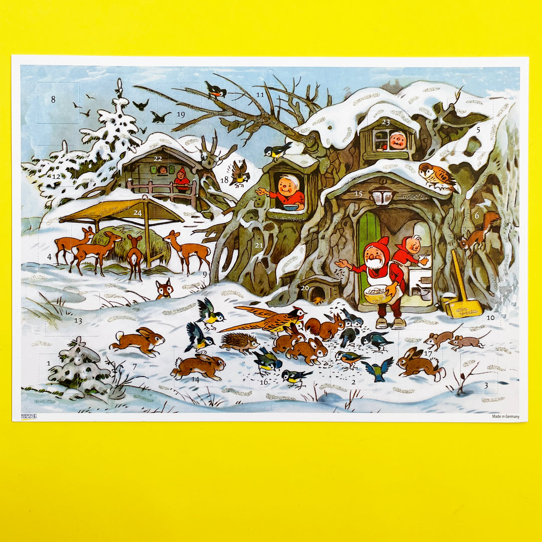 Animals and Elves Paper Advent Calendar