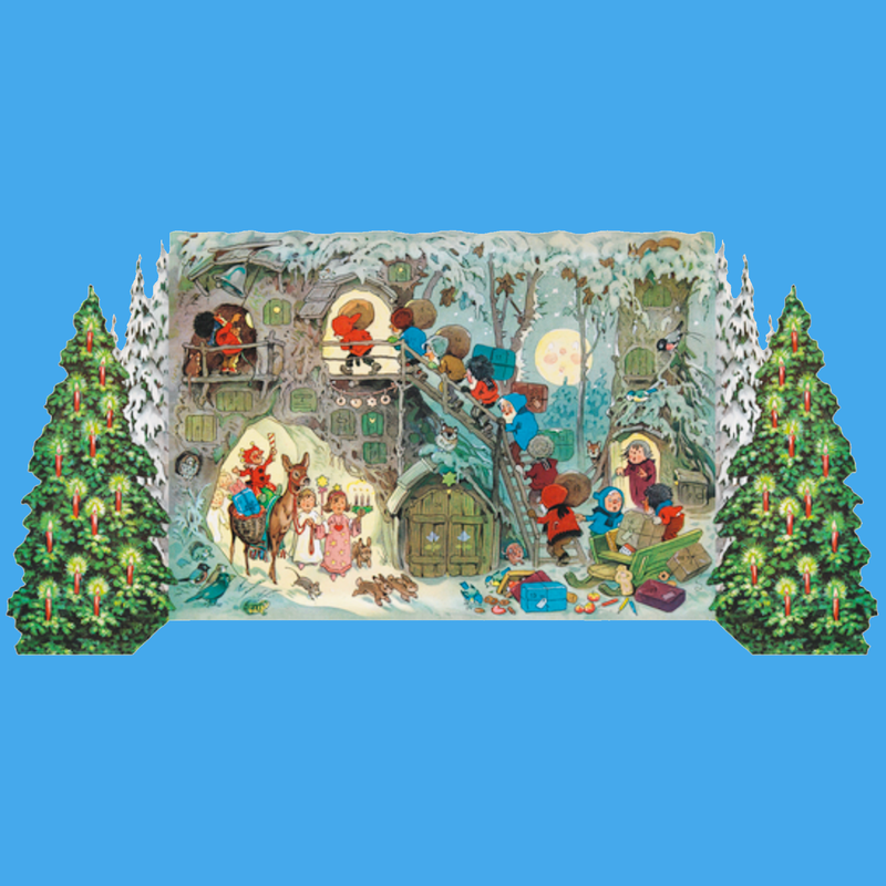 Gnome Christmas Tabletop Paper Advent Calendar