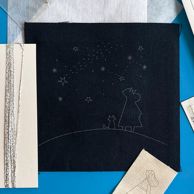 Life With a Cat Embroidery Kit: Star Gazing