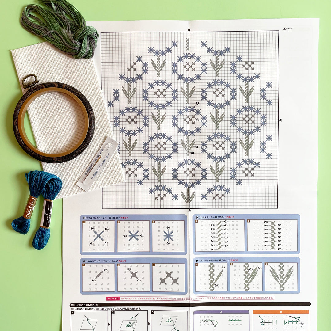 Graphic Flowers Cross Stitch Kit