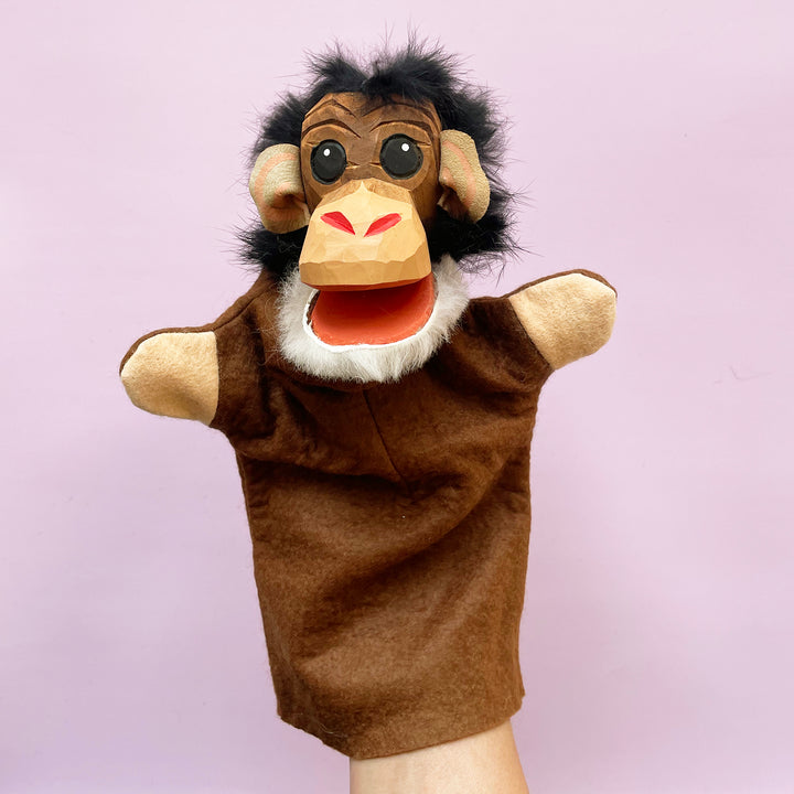 Hand Carved Wooden Monkey Puppet