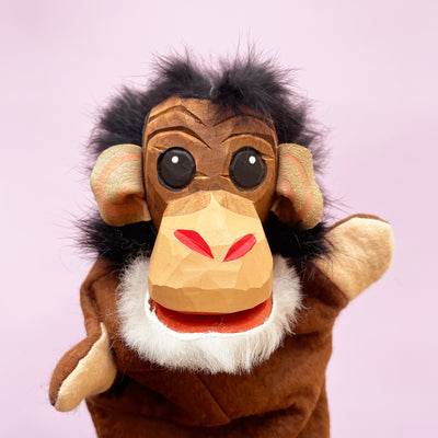 Hand Carved Wooden Monkey Puppet