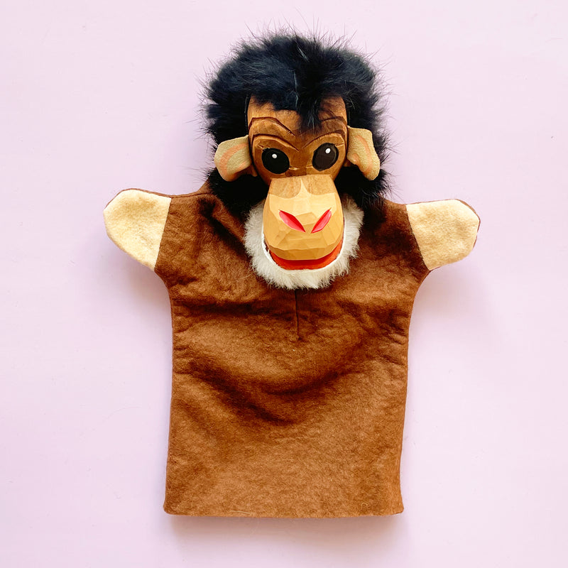 Hand Carved Wooden Monkey Puppet