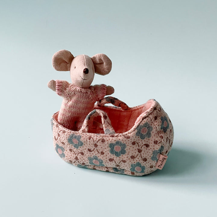 Baby Mouse in a Carry Cot