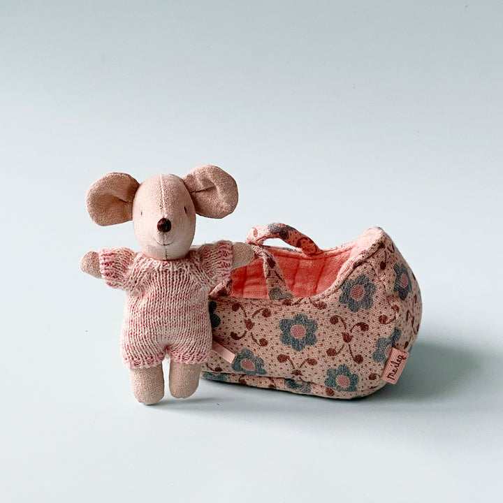 Baby Mouse in a Carry Cot